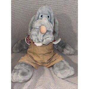 VTG 1981 Ganz Bros Wrinkles Dog Puppet Grey Hound - Original Clothes & ID Tag